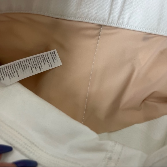 Spanx White Raw Hem Pull on Skinny Jeans with Side Stripe Size XS (0) NWT - Picture 8 of 14
